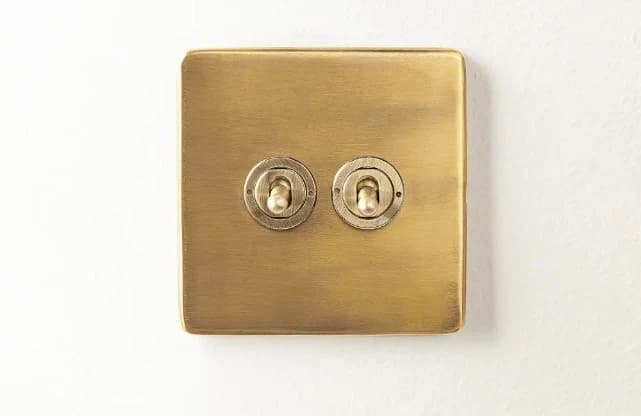 Two Gang 2 way Florence toggle switching brass